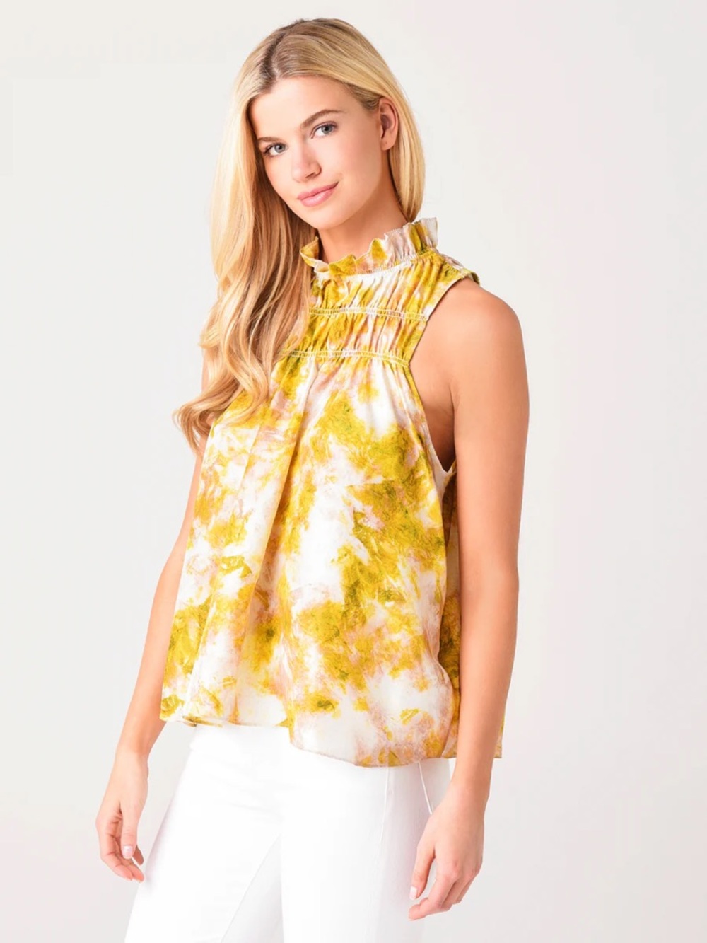 Joie Limited Edition Fern Sleeveless Blouse | Summer Porcelain Print